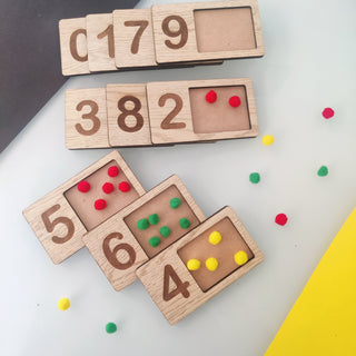 Wooden Numbers Tracing Writing and Counting Tray