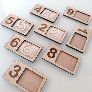 Wooden Numbers Tracing Writing and Counting Tray