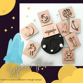 Space Theme Play Dough Stamp Set of 9