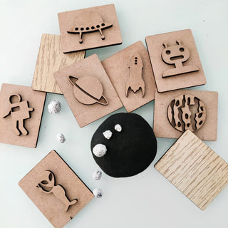 Space Theme Play Dough Stamp Set of 9