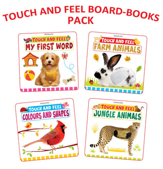 Touch and Feel 4 Board Books Gift Pack for Children Age 1 - 4 years