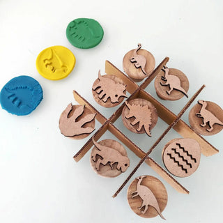 DINO Wooden Play Dough Stamp Set of 9