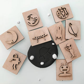 Space Theme Play Dough Stamp Set of 9