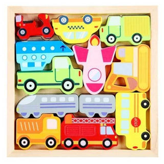 Wooden Educational Matching Stacking Baby Puzzle Board Toy Gift