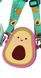 Silicone Cute Fruit Sling Bag With Detachable and Adjustable Strap For kids (Avocado) (Random Colour)