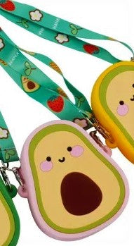 Silicone Cute Fruit Sling Bag With Detachable and Adjustable Strap For kids (Avocado) (Random Colour)