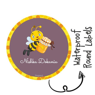 Round Waterproof Labels - Honey Bee (70 Pcs) (PREPAID ONLY)