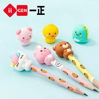 Cute 3D Cartoon Pencil/Pen Cap - Pack of 3