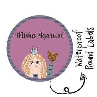 Round Waterproof Labels - Mermaid Queen (70 pcs) (PREPAID ONLY)