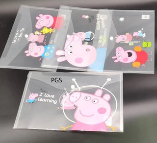 Peppa Pig Themed A4 Document File Folder Bag, Snap Button Organizer