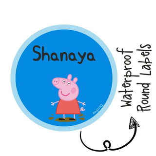 Round Waterproof Labels - Peppa Pig (70 Pcs) (PREPAID ONLY)