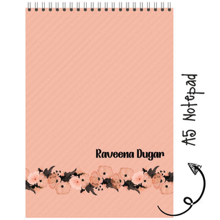 Personalised Notepad - Peach Stripes - (PREPAID ORDER)