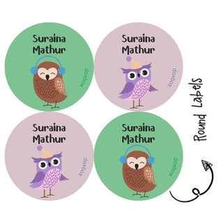 Round Water Proof Label - Sweet Owl (70 Pcs) (PREPAID ONLY)