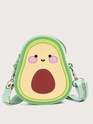 Silicone Cute Fruit Sling Bag With Detachable and Adjustable Strap For kids (Avocado) (Random Colour)