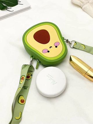 Silicone Cute Fruit Sling Bag With Detachable and Adjustable Strap For kids (Avocado) (Random Colour)