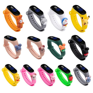 Cartoon Character Waterproof LED Kids Watch