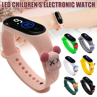 Cartoon Character Waterproof LED Kids Watch