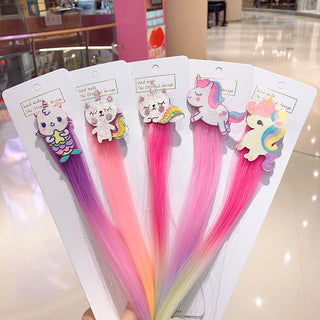 Cartoon Hair Wigs Clips For Kids (Random Design)