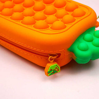 Cute Carrot Shapes Silicone Pop it Pouch Case (without keychain)