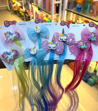 Cartoon Hair Wigs Clips For Kids (Random Design)