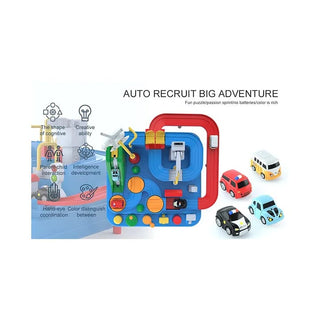 Premium Quality Small size City Car Adventure Toy with 6 buttons and 9 challenges ( Random Colour )