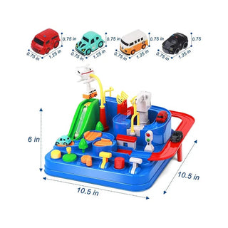 Premium Quality Small size City Car Adventure Toy with 6 buttons and 9 challenges ( Random Colour )