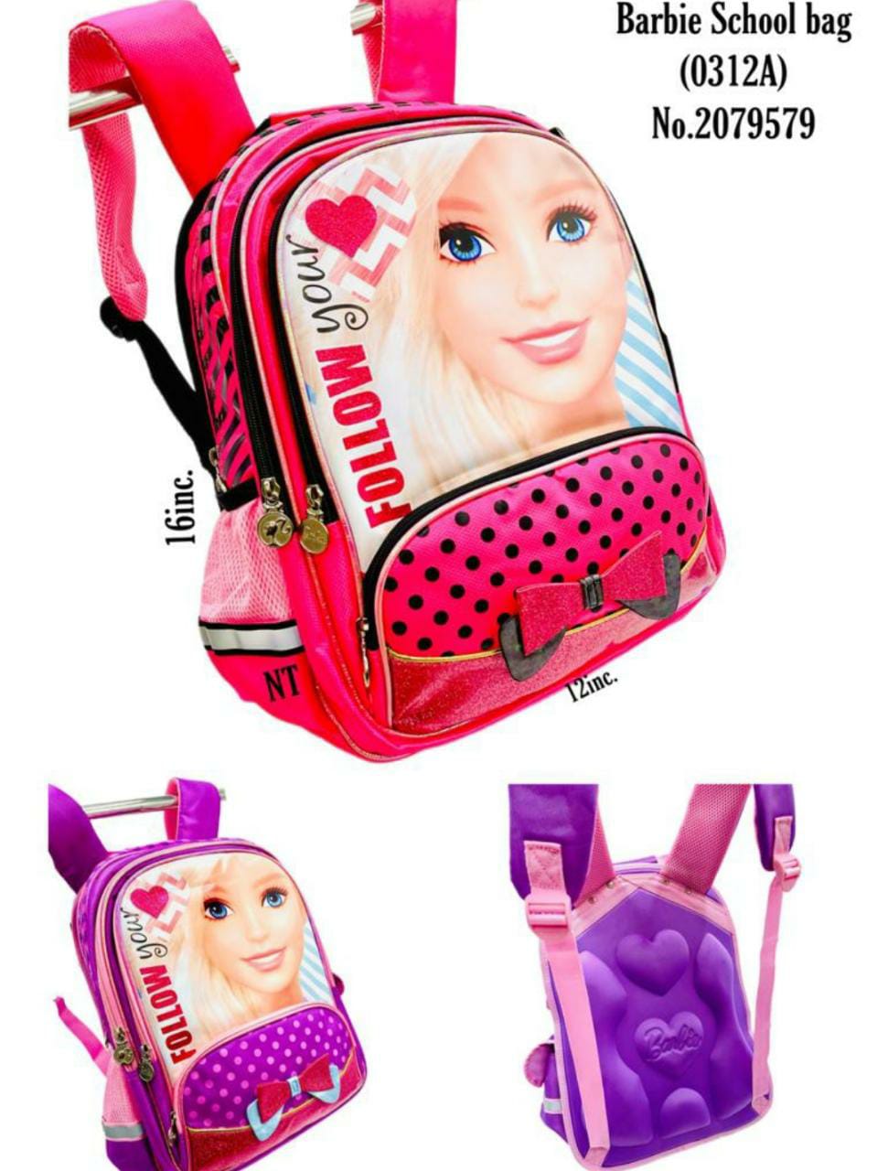 Barbie Character Girls Kids Childrens Backpack School Rucksack Travel Bag |  eBay