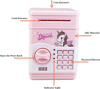 Cartoon Theme Electronic Piggy Bank for Kids