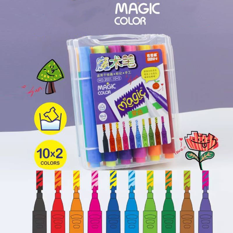 Marvin's Magic - Original x 25 Amazing Magic Pens - Color Changing Magic Pen  Art - Create 3D Lettering or Write Secret Messages - Includes 25 Magic Pens  : Amazon.in: Toys & Games
