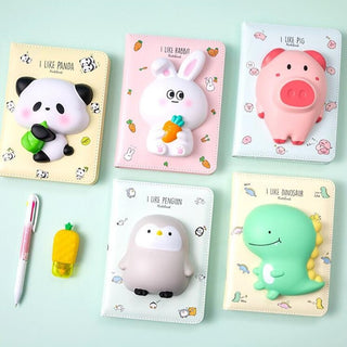 3D Squishy Notebook Soft PU Leather Stress Relief Squishy Design Diaries Journals Gifts for Kids