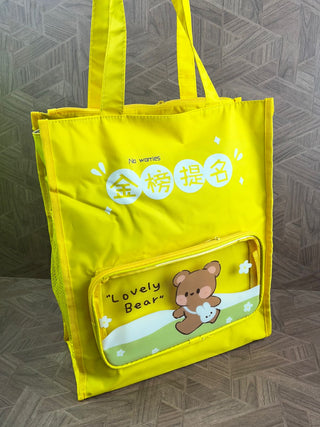 Cute Hand Carry Children's Tutorial Bag Super Large Capacity (Square Zip)