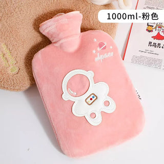 Cute Space Print Plush Hot Water Bag For Pain Relief - 1000ml